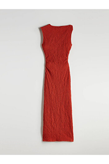 LC Waikiki Crew Neck Gathered Bodycon Dress