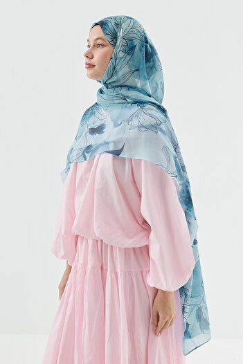 Modakaşmir Lily Pattern Moon Shawl