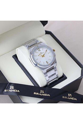 branda Men's Luxury Silver Strap Watch by