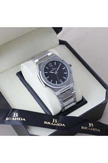 branda Men's Watch with Silver Strap Elegant Design