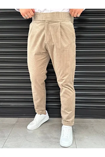 BYATA MENS STYLE Men's Velvet Fabric Italian Cut High Waist Trousers