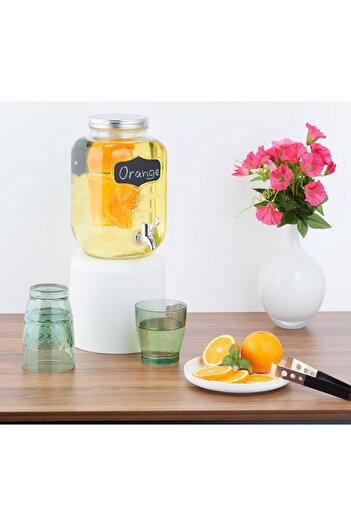 Relaxdays Drink dispenser. Relaxdays, with fruit container, glass, 4 L