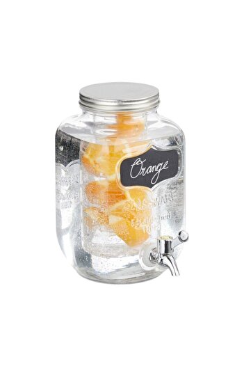 Relaxdays Drink dispenser. Relaxdays, with fruit container, glass, 4 L