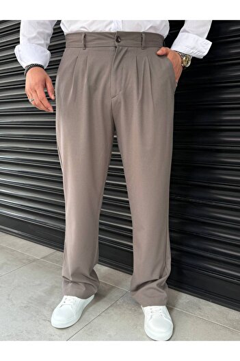 BYATA MENS STYLE Baggy Fit Fabric Trousers