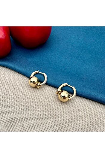 Opia Takı & Aksesuar Vip Top Detailed Zircon Stone Hoop Earrings