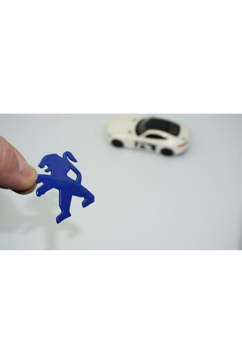 DK Tuning Emblema cu logo albastru al volanului compatibil cu Arma Peugeot
