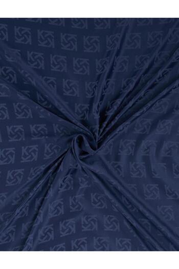 Kayra Μεταξωτό μαντήλι με λογότυπο Navy Blue