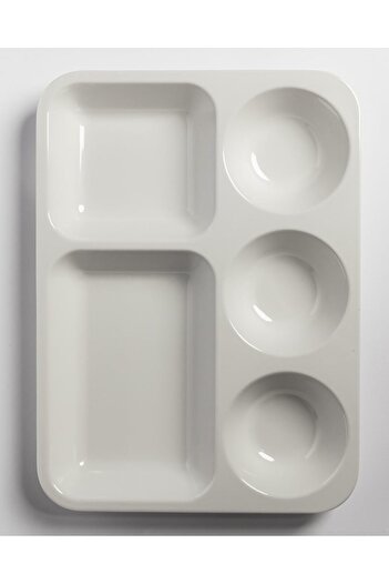 erorex Melamine Rectangle Divided Plate 13x11 Inch Rectangular Divided Serving Plate Nuts Desserts Sauces