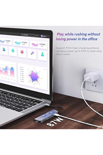 STOREMAX Oskyshopc Compatible with Pro Air Compatible with Type C to 4K HDMI + USB 3.0 + Sd/Tf + Pd + Type-C Type-C to Hdm