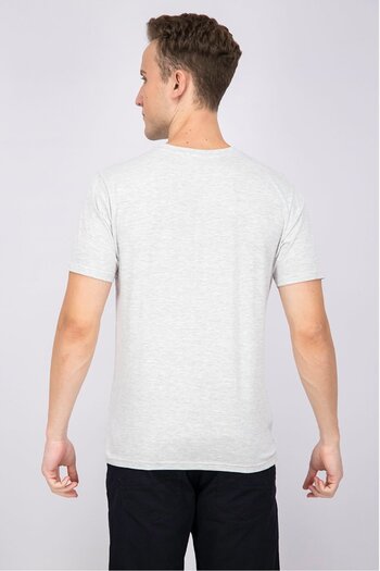 DIFUZED Men Crew Neck Short Sleeve Graphic Print T-shirt, Grey
