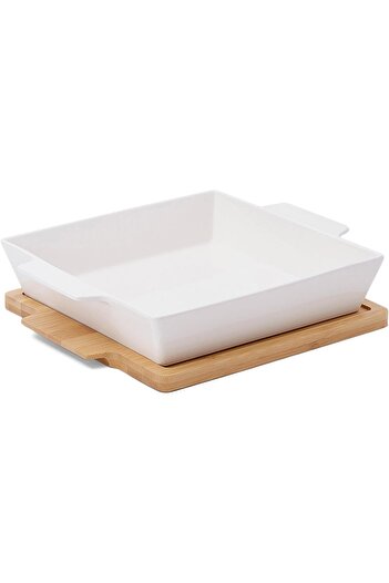 erorex Square Plate With Bamboo