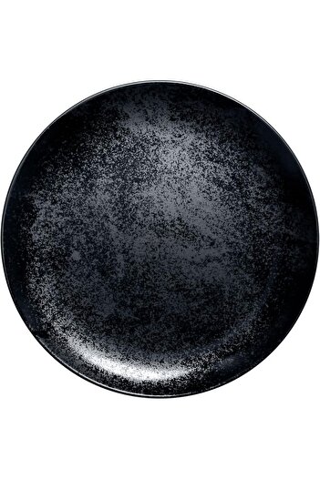 erorex Karbon Circular Plate – 24Cm | Ultra Resistant Black Porcelain | Oven, Microwave & Dishwasher Safe