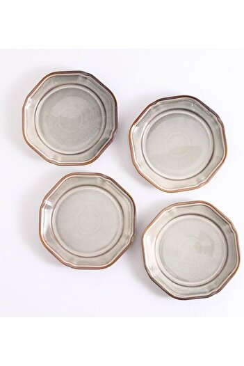 erorex Ceramic Dinnerware Plates Set 4 Pcs,7.3 Inch Dinner Dish Set Party, Microwave Glaze Safety Dinner