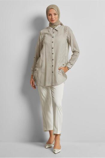 Alvina Striped Linen Look Tunic 45686