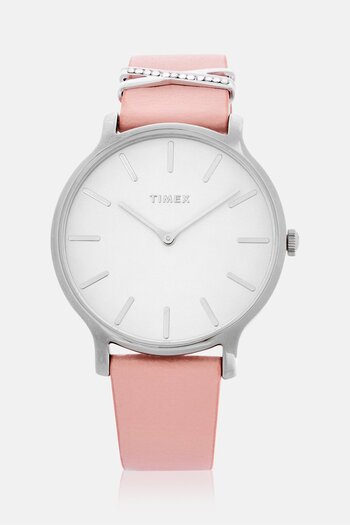 Timex Women TW2T47900 Leather Analog Watch 38mm, Pink