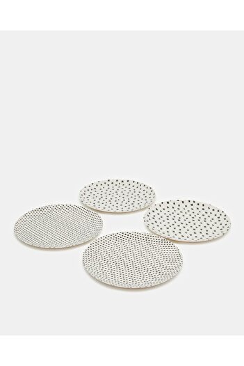 erorex Grey Bamboo Dinner Plate Set (4 Piece), Grey, One Size