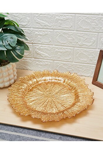 erorex Gold Embellished Charger Plate, Gold, One Size 132161164