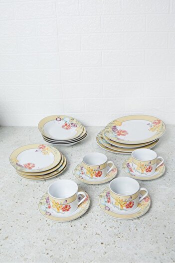 erorex White Printed Dinner Set (20 Piece), White, One Size 130041839