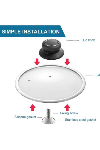 erorex 4Pcs Universal Pot Lid Top Replacement Knob, Silicone Glass Saucepan Casserole Kettle Cover Knobs,