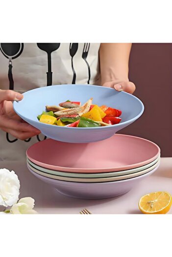 erorex Wheat Straw Plates, Lightweight Reusable Unbreakable Dinner Plates, Pa Free Healthy Kitchen Camping