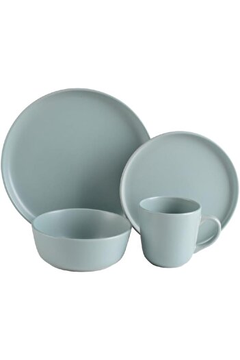 erorex Dinner Set 16Pcs Stoneware Matt Green