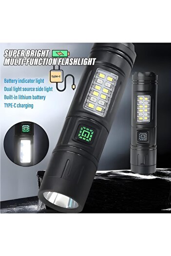 erorex 2 Pack 2000LM Flashlight Set – Ultra Bright Rechargeable LED Torch COB Side Light – 5 Mode