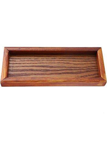 erorex Rectangular Wooden Tea Tray, Wood Grain Finish Handcrafted Serving Tray Tea Coffee Breakfast