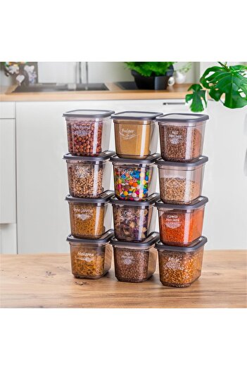 STOREMAX Snshop 1022 Set of 12 Rectangular Food Storage Containers with Lids and Labels - 1.3 Lt 46