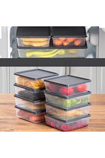 STOREMAX Snshop 1169 8-Piece Refrigerator Organizer Suitable for Microwave and Deep Freezer Icebox Vegetable Storage K