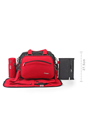 Babyhug Duet Diaper Bag, Two Small Handles, 0 Months+ - Red