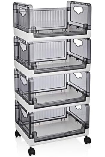 STOREMAX Sellbuyst 4 Tier Portable Organizer Shelf White, White Trendy 266450