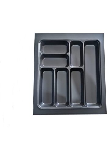 STOREMAX Sellbuyst 44X49 Cm. 7-Compartment Anthracite Drawer Cutlery Holder Can Cutlery up to 40 * 40 cm in Size.