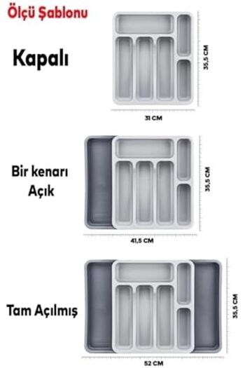 STOREMAX Sellbuyst Double-Sided Adjustable Organizer Drawer Cutlery Holder Expandable Fork Knife