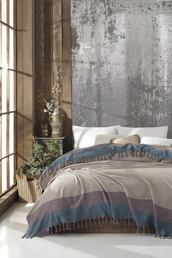 STOREMAX Snshop Artemis Peshtamal Pike, Sofa Cover, Bedspread, Picnic Blanket 200X250 cm (Beige)
