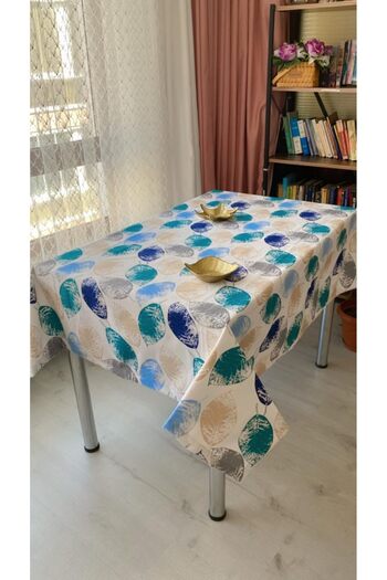 STOREMAX Snshop Dertsiz Table Cloth Duck Linen Liquid Proof 150 X 180 cm (Blue Leaf) 467437