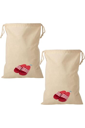 STOREMAX Snshop Drawstring Raw Cloth Pouch, Dirty Bag, Shoe Bag, Multi-Purpose Pouch (2 Pieces)