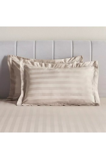 Generic Satin Stripe 2-Piece Pillow Cover Set - 90x50 cm