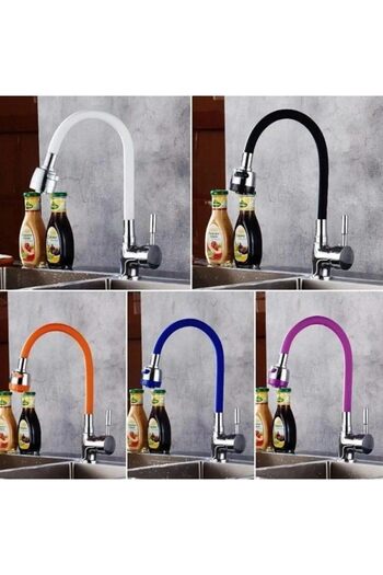 STOREMAX Snshop Spiral Colorful Faucet with Rotating Head for Sink, Kitchen Flexible Faucet Pipe Silicone Faucet Head