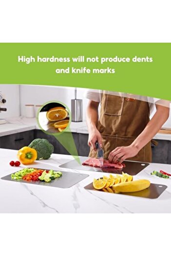 STOREMAX Polysight Stainless Steel Cutting Board 304 Quality Mildew Resistant for Kitchen Picnic Presents