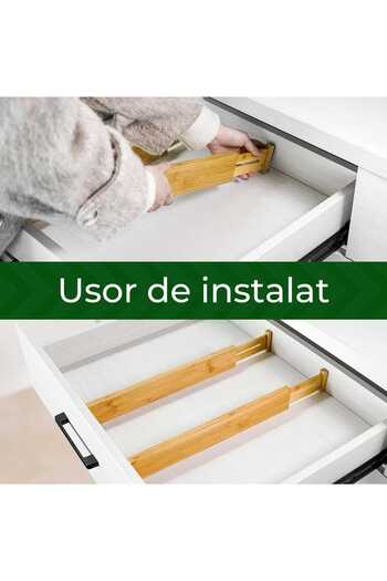 Elindor Set of 6 Extendable Drawer Dividers from 42 cm to 55 cm, for Kitchen