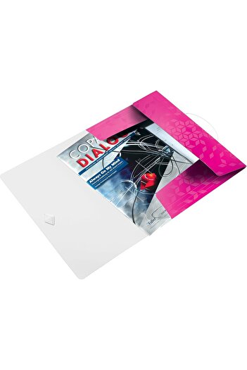 STOREMAX Snshop 45990023 Wow A4 Slim Elastic 3-Layer File, Metallic Pink 467437