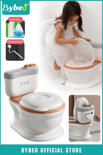 BYBEO Baby Potty Training Seat, Kid Size Potty, Realistic Potty Training Toilet with Lid Back, Babies Toil