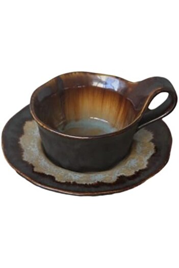 CAPIJIONG 160 ml/155.9 g handmade Italian vintage ceramic coffee cup set with green and yellow ename