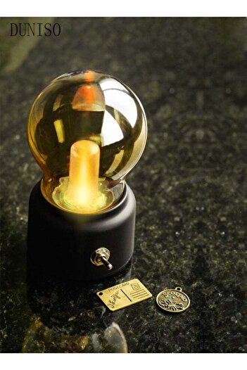 Generic Light Bulb Shaped Night Light Night Lamp For Bedroom Room Home Office Decor Bulb Black