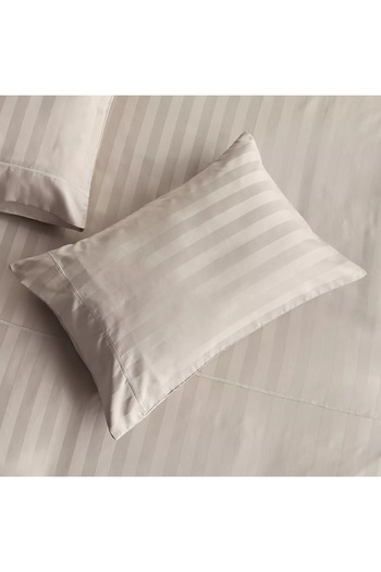 Generic Satin Stripe Pima Cotton Sateen 525 Thread Count 3-Piece Full Duvet Cover Set - 160x200 cm