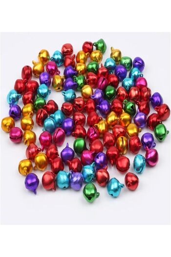STOREMAX Snshop 12 mm Mixed Color Handle Bell, Bell, Rattle, Metal Amigurumi Bell, Jewelry Accessory Making