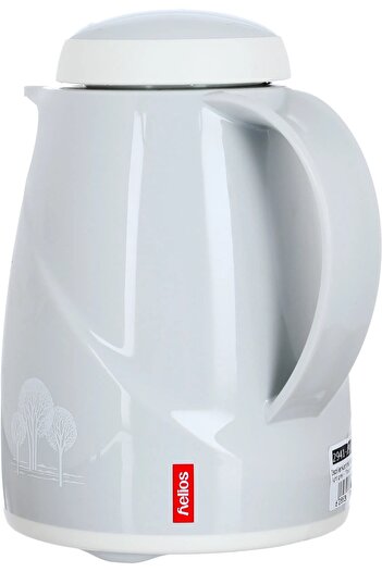 Helios Thermos, 0.3 litres, tree pattern, thermal glass inner shell, light gray