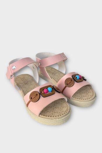 Liger Elastic Bead Detailed Casual Women's Sandals Pudra - Taba