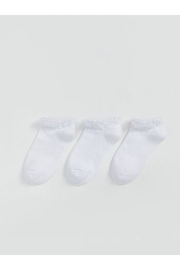 LC Waikiki New Season Lace Detailed Girl's Booties Socks 3-Piece