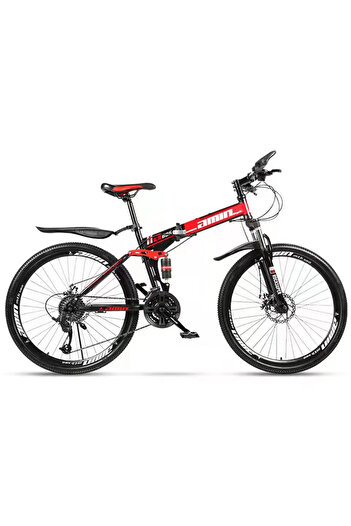 ETG 26 Inch Folding Mountain Bike, 21 Speed Full Suspension Bicycle with Shock Absorber